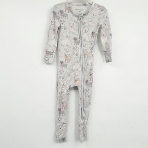 Posh Peanut Boys Gatsby Dog Print Bamboo Convertible Footie Pajamas Size 12-18M